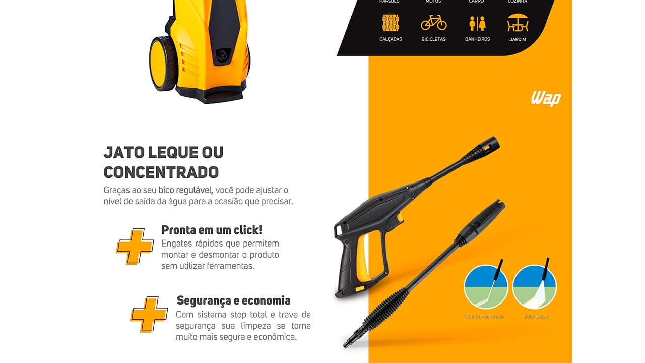 Lavadora de Alta Pressão Wap Líder 2200 1800PSI