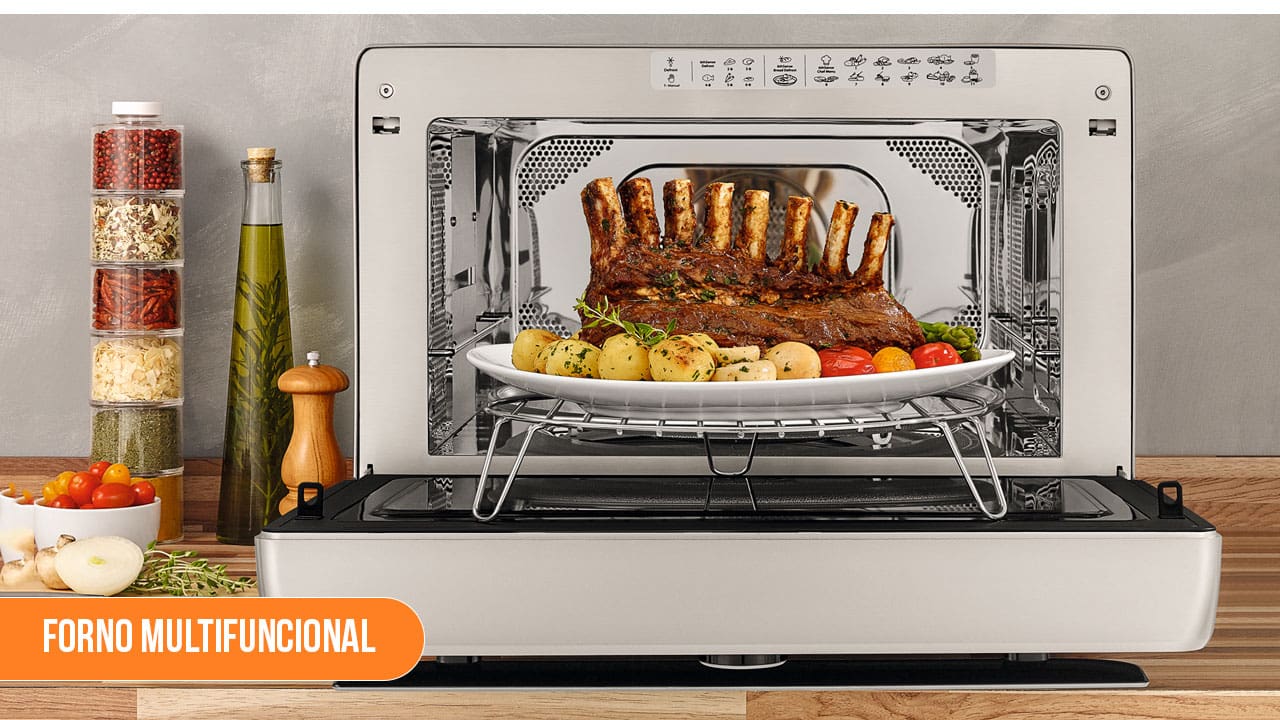 Função Grill e mais de 80 receitas pré-programadas