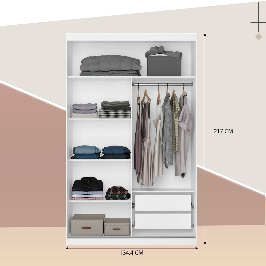 Guarda-Roupa Bartira Paris estrutura MDP/MDF 