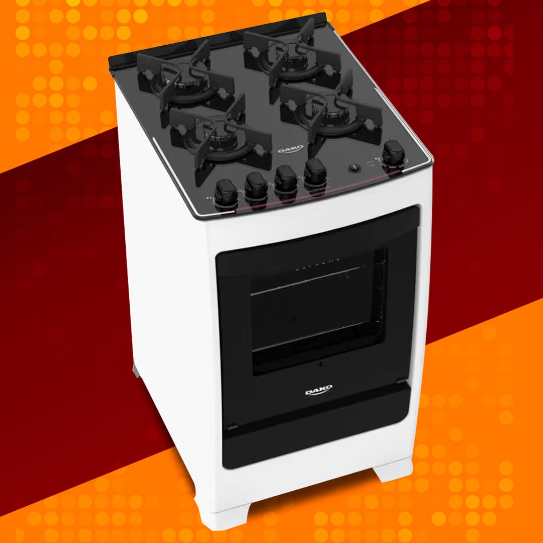 Fogão Dako Supreme Glass com 4 Bocas - Branco