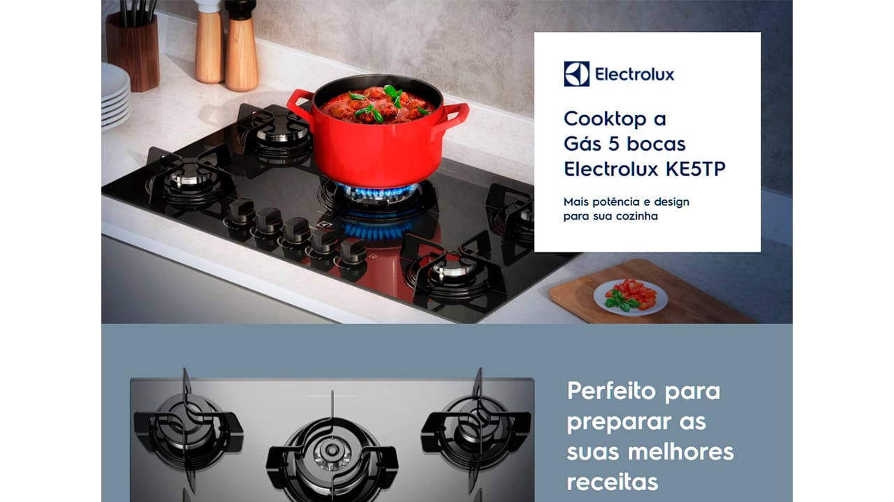 Cooktop a Gás Electrolux KE5TP 5 Bocas com Tripla Extra