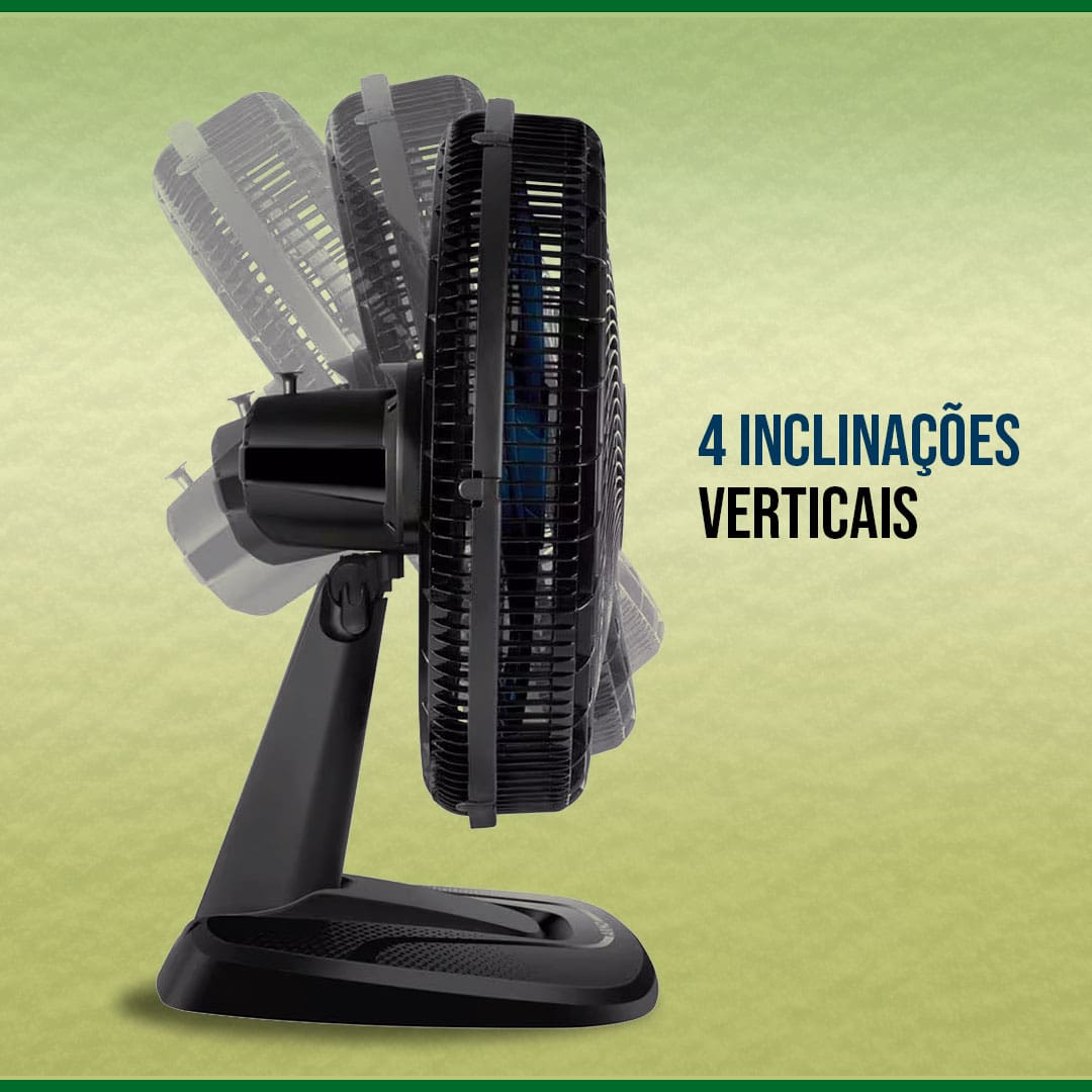 imagem mostra o ventilador destacando as 4 inclinações verticais