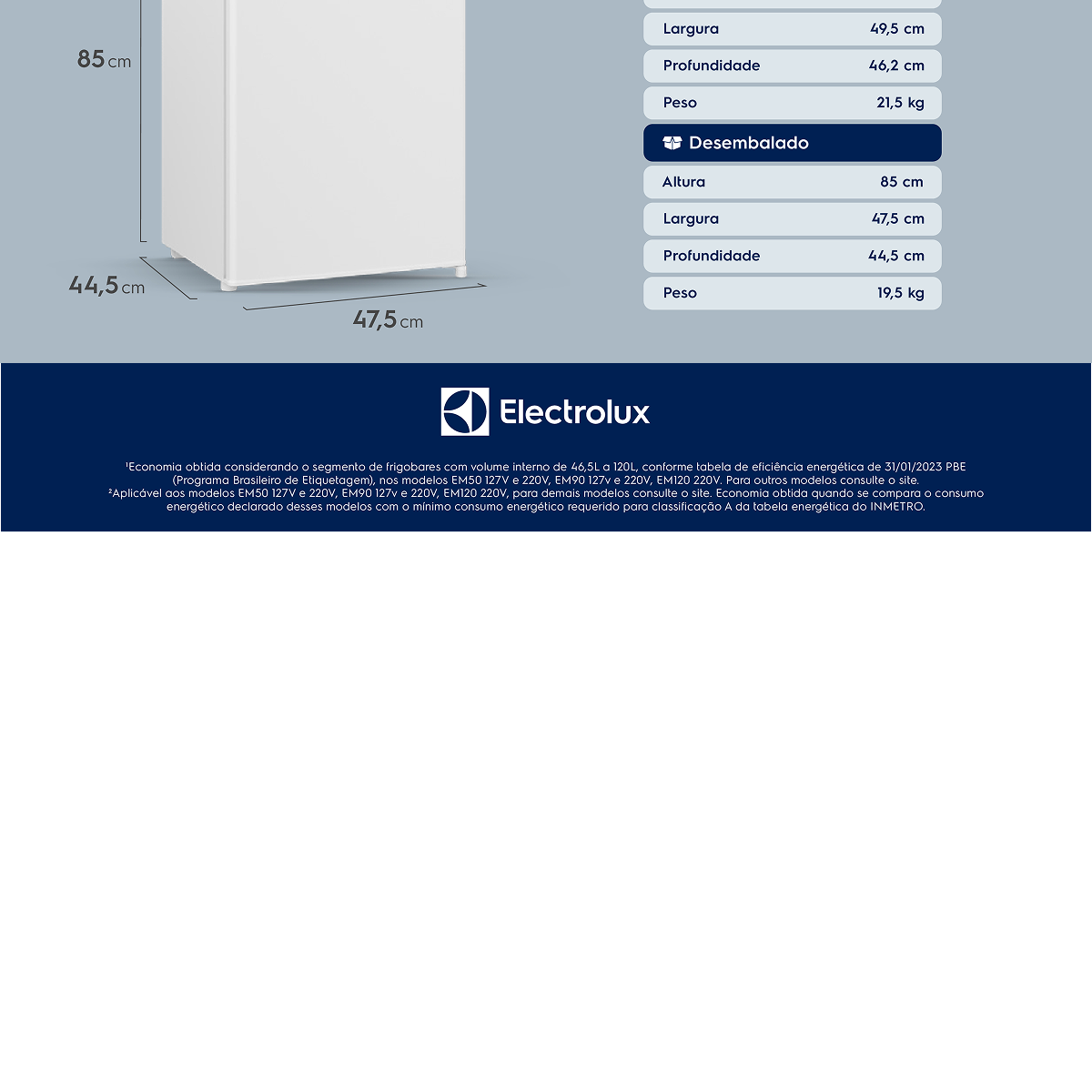 Frigobar Electrolux 90L EM90