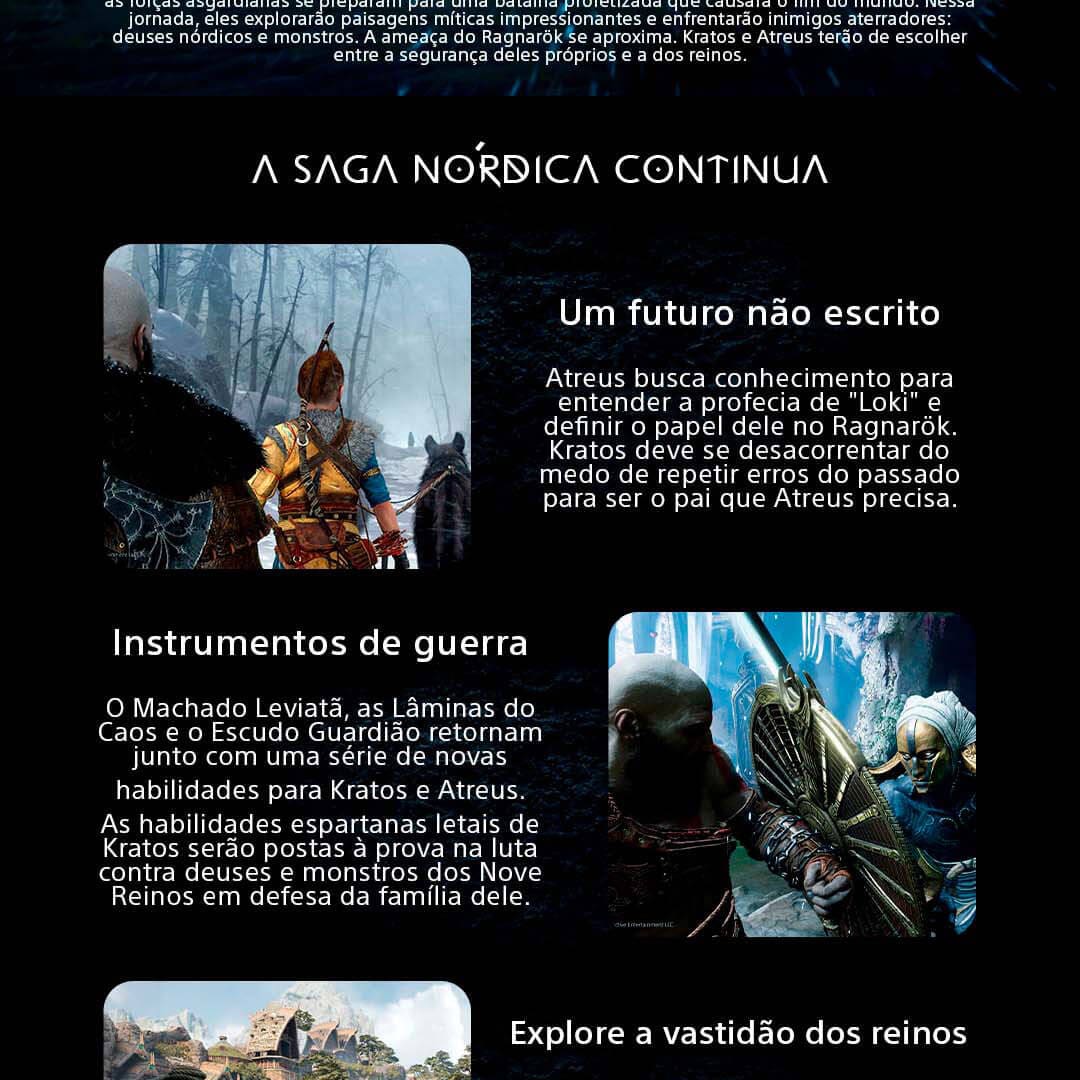 Console Playstation 4 com Jogo God of War Ragnarök Multisom