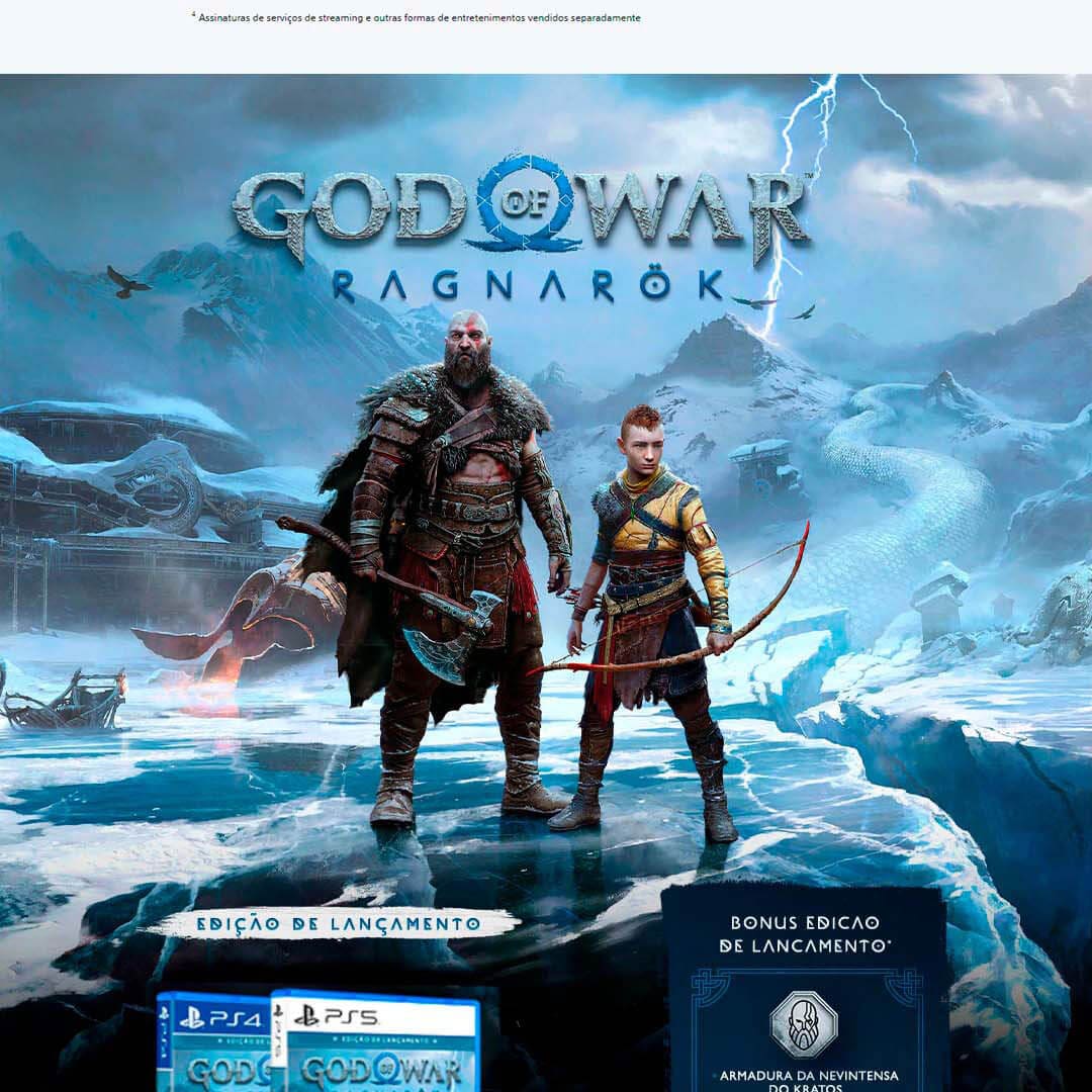 Console Sony PS4 + Jogo God of War Ragnarok 1TB Preto CUH-2214B