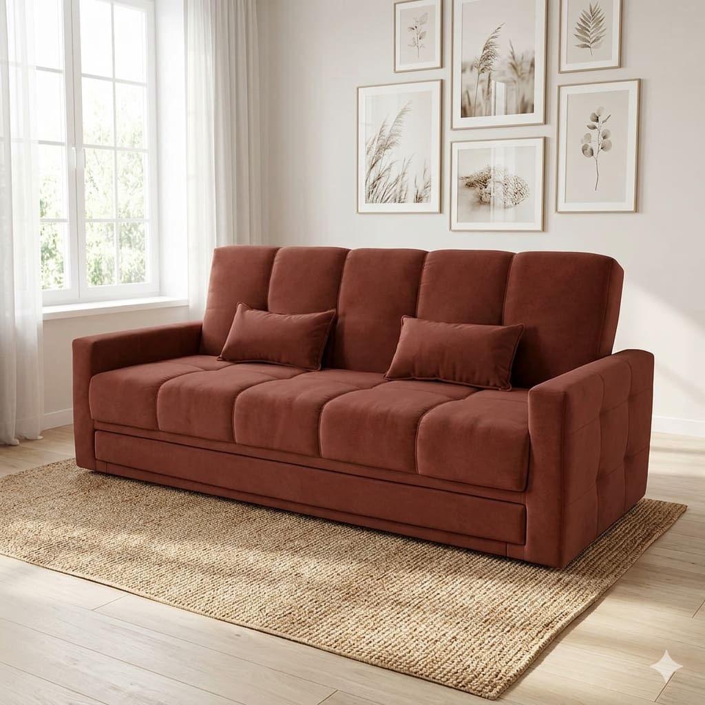 Sofá Cama Grazi 3 Lugares - Marrom