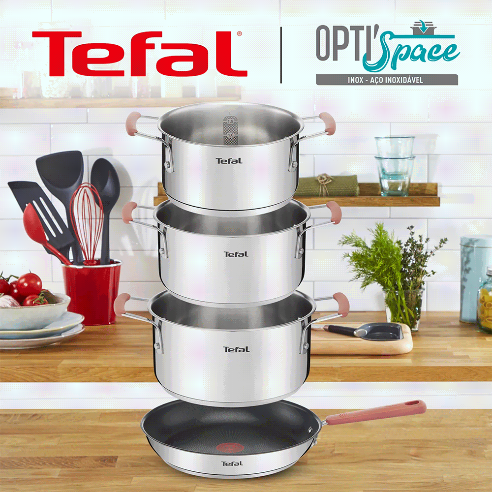 Conjunto de Panelas 4 Peças T-FAL Opti’Space