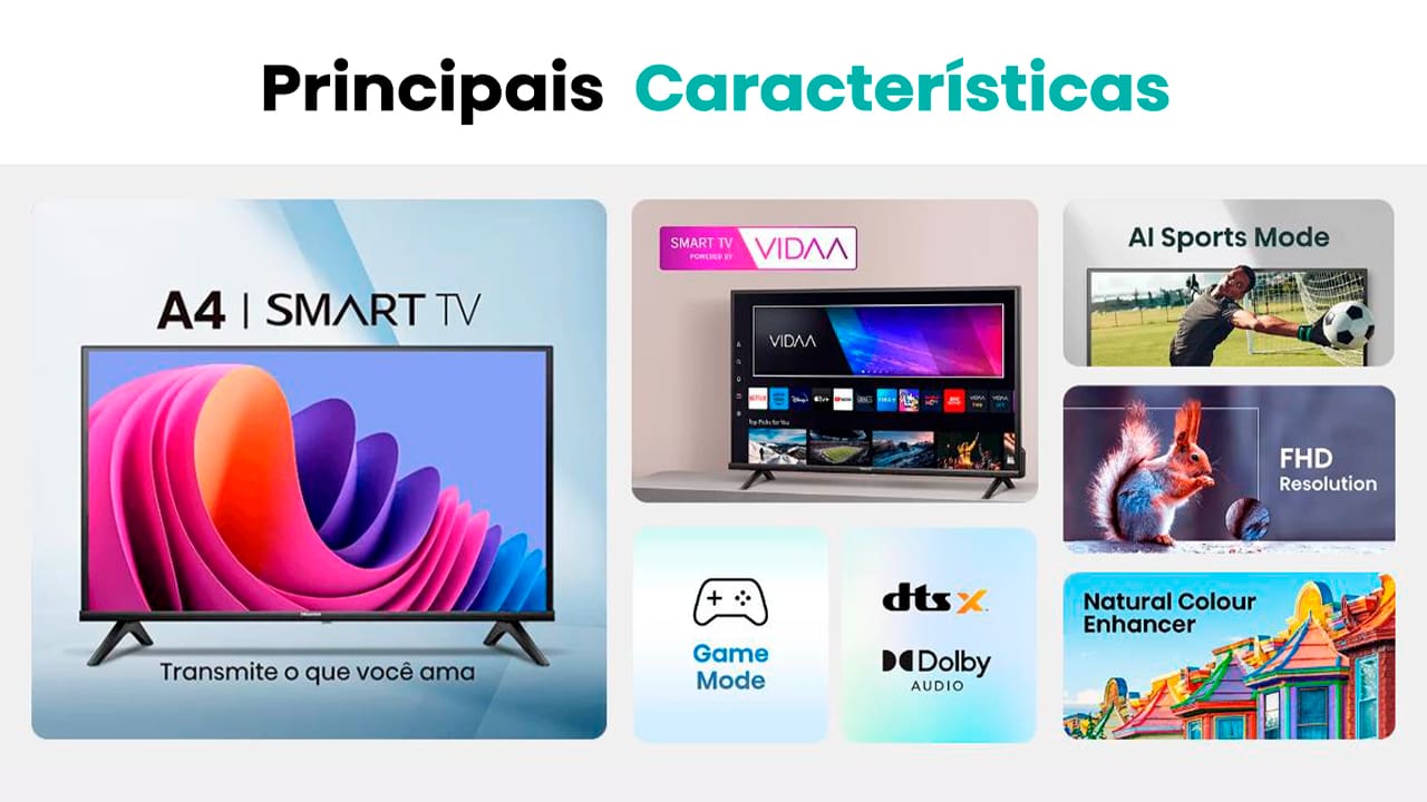 Smart TV 43” polegadas com excelente qualidade de imagem
