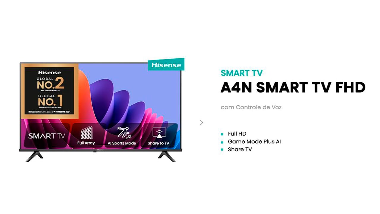 Smart TV 43” polegadas com excelente qualidade de imagem