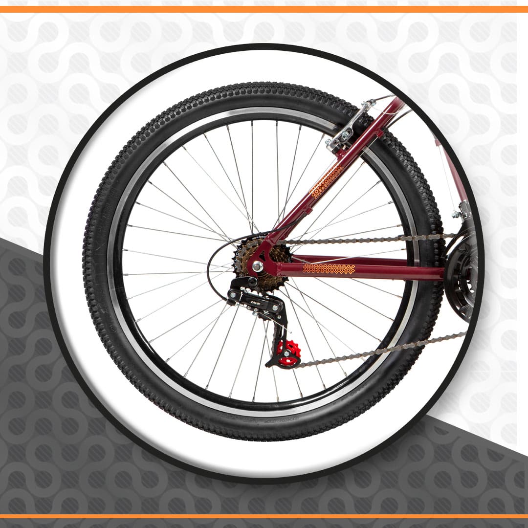 Detalhe do pneu da bicicleta