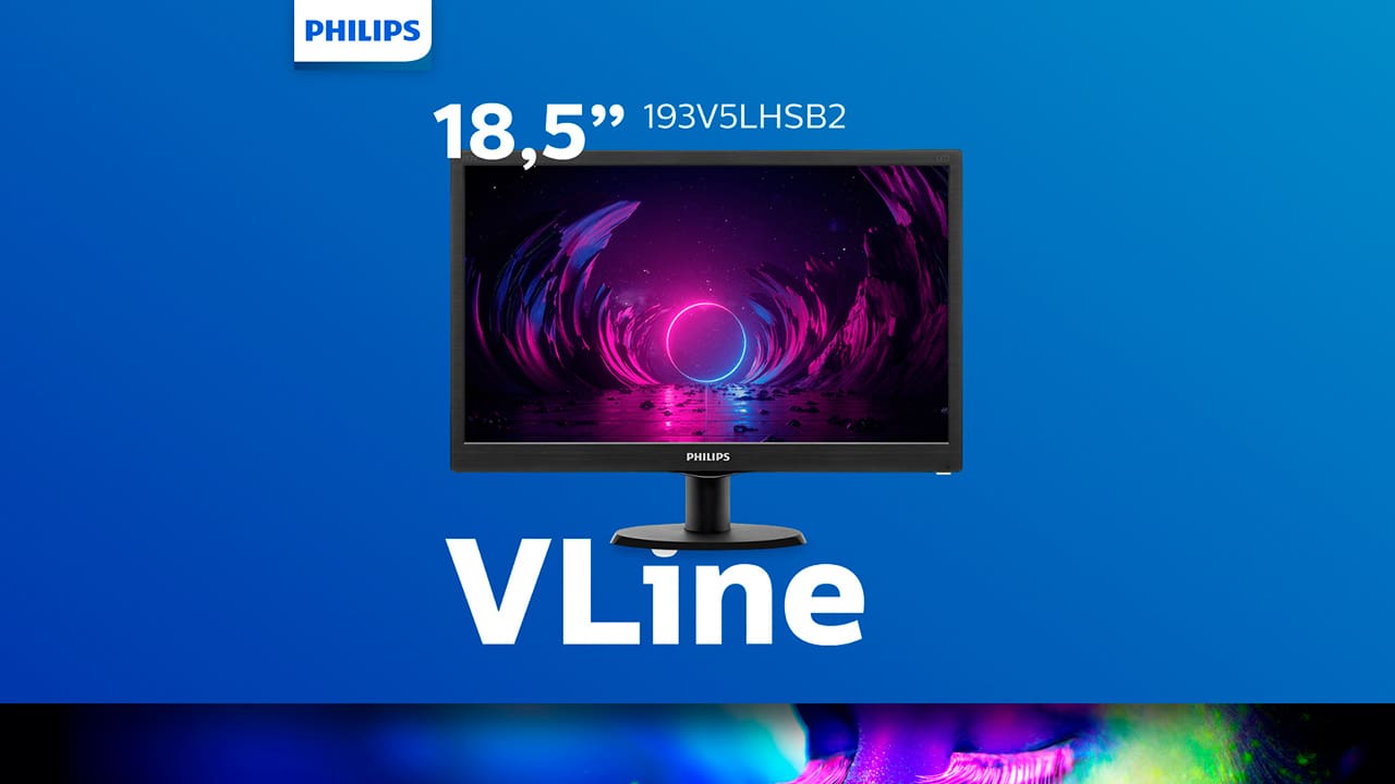 Monitor Philips 18.5” HD VLine 193V5LHSB2
