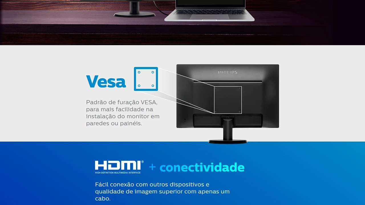 Monitor Philips 18.5” HD VLine 193V5LHSB2