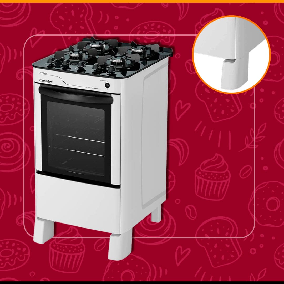 Fogão Esmaltec Jade Glass forno