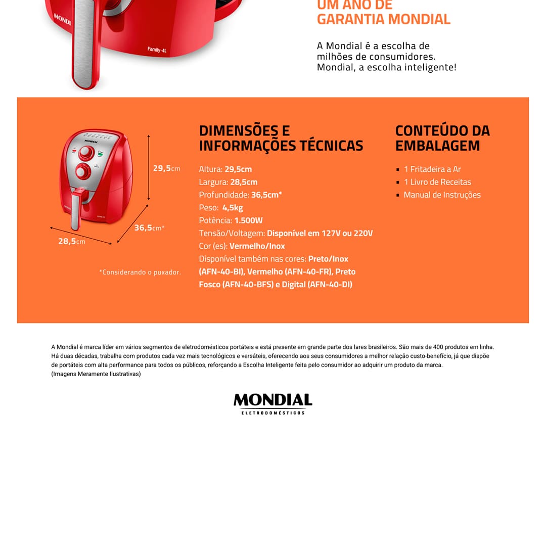 fritadeira-eletrica-air-fryer-mondial-family-afn40ri-vermelha