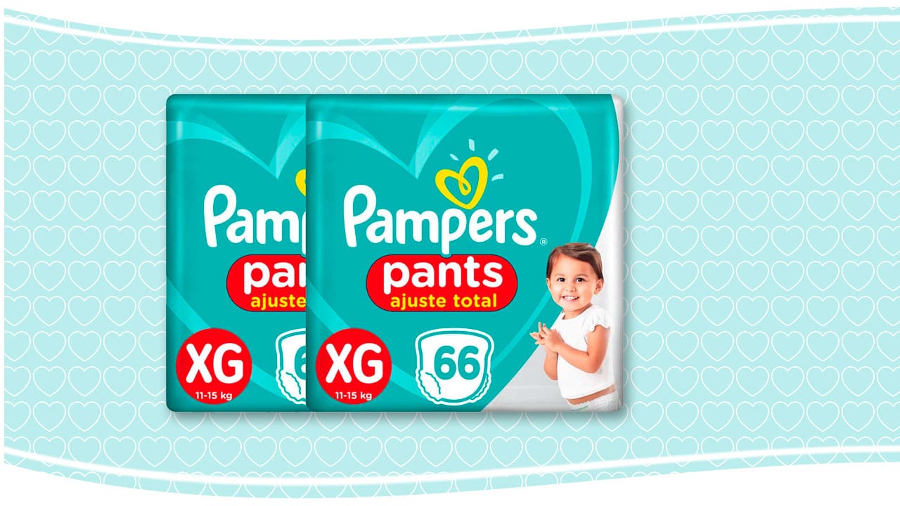 Fralda Pampers Pants Ajuste Total XG 2 Pacotes de 66 Unidades