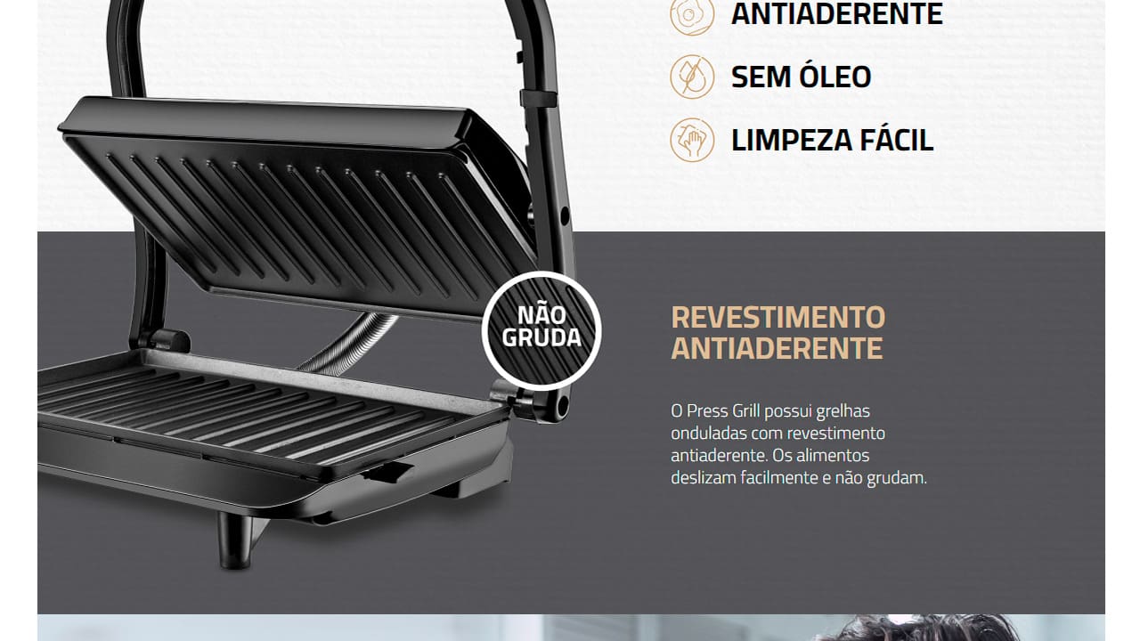 Sanduicheira Grill Mondial Master Press PG-01 Inox