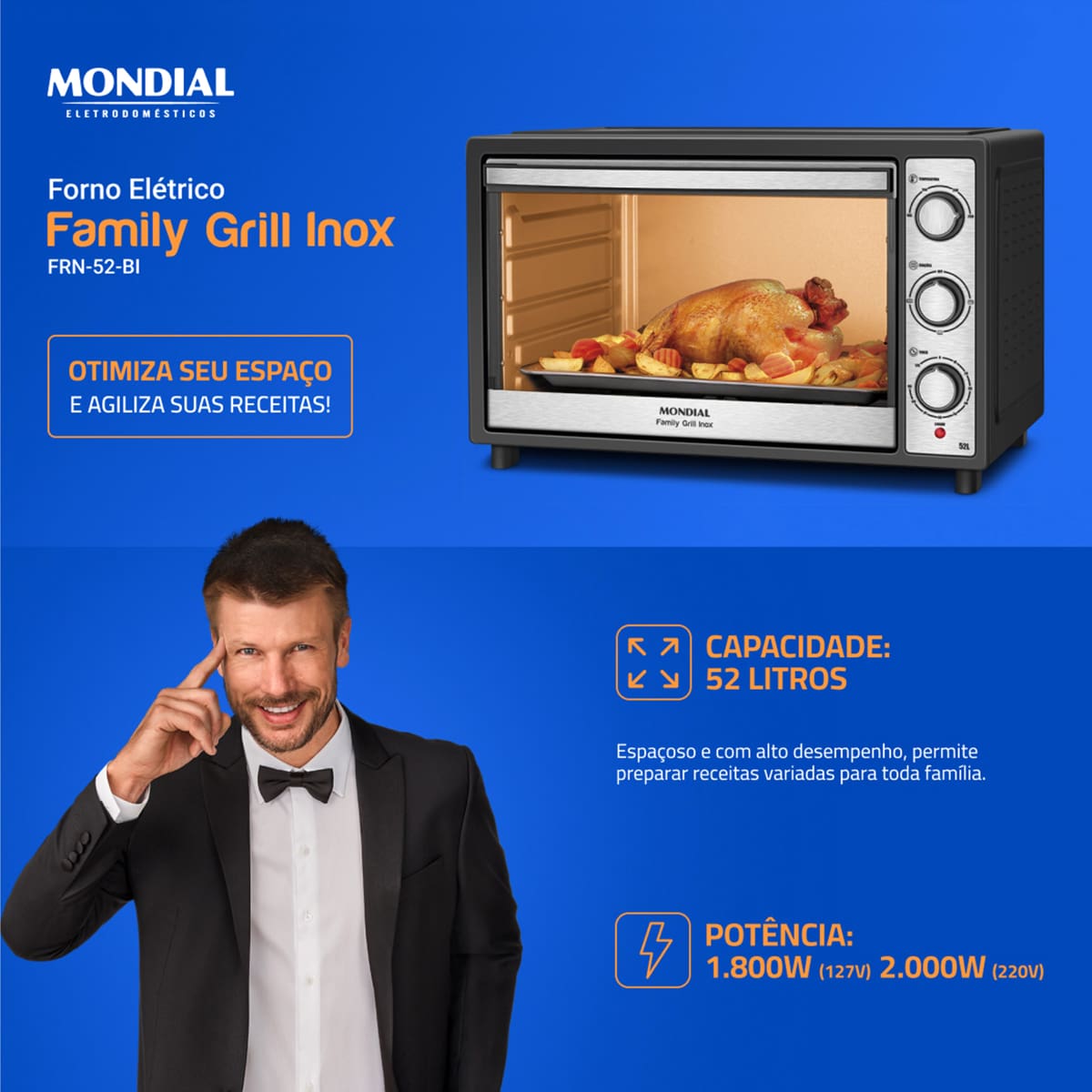 Forno Elétrico Mondial Grand Family FRN-52 52L 180...