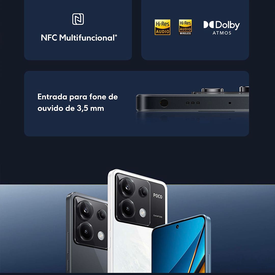 Smartphone POCO X6 5G Branco: tecnologia e elegância em um só aparelho. Se você busca por inovação, desempenho excepcional e uma experiência móvel incomparável, o Xiaomi Poco X6 5G é a escolha perfeita para você. Este smartphone foi projetado para entregar velocidade, eficiência e entretenimento.