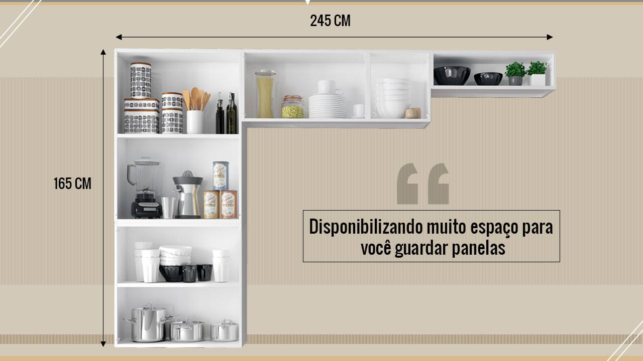 Cozinha Compacta Rose Itatiaia prateleiras medidas
