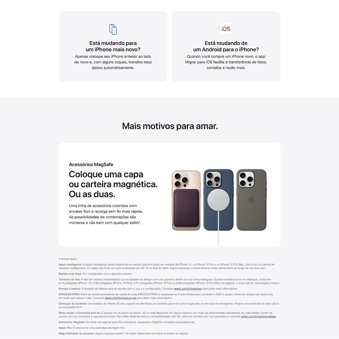 iPhone 16 Pro. Com estrutura em titânio, Controle da Câmera, 4K Dolby Vision a 120 qps e o chip A18 Pro.