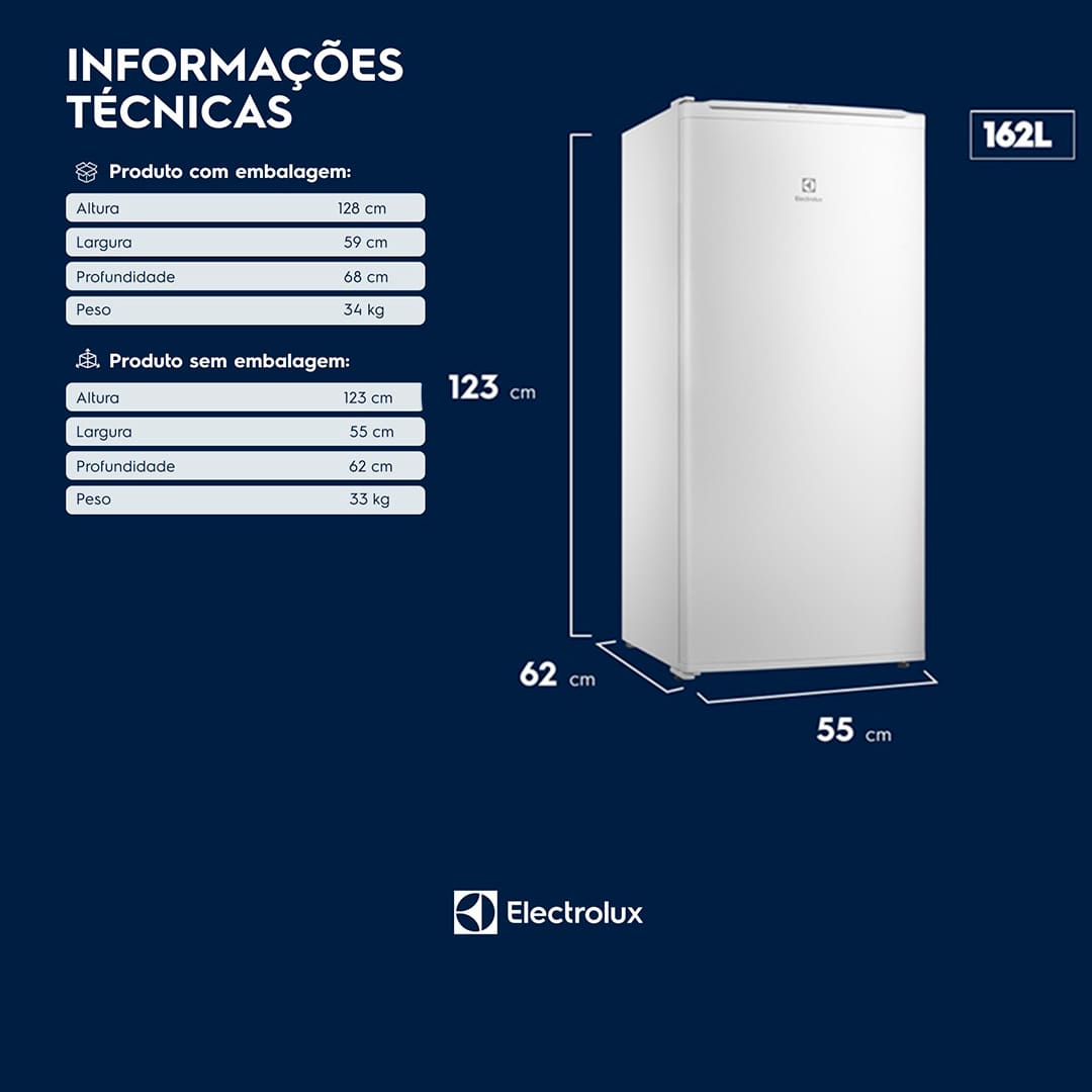 Tecnologia Inverter para Economia de Energia O Freezer Vertical FEI19 Electrolux com 162 litro com Tecnologia Inverter é a escolha perfeita para quem busca eficiência energética. A Tecnologia Inverter garante que a temperatura interna do freezer permaneça estável, proporcionando as condições ideais para a conservação dos alimentos com menor consumo de energia. Essa inovação resulta em até 30% de economia de energia, garantindo uma eficiência energética A+++, o que se traduz em economia na conta de luz e cuidado com o meio ambiente.