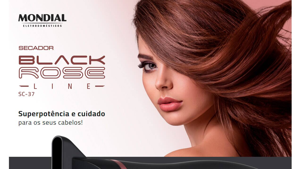 Secador de Cabelos Mondial Black Rose SC-37 Preto