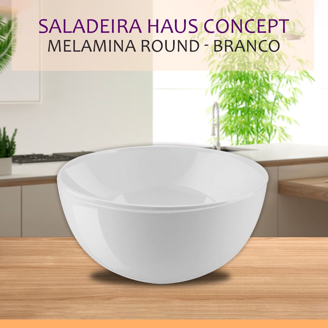 Saladeira Haus Concept Melamina Round - Branco