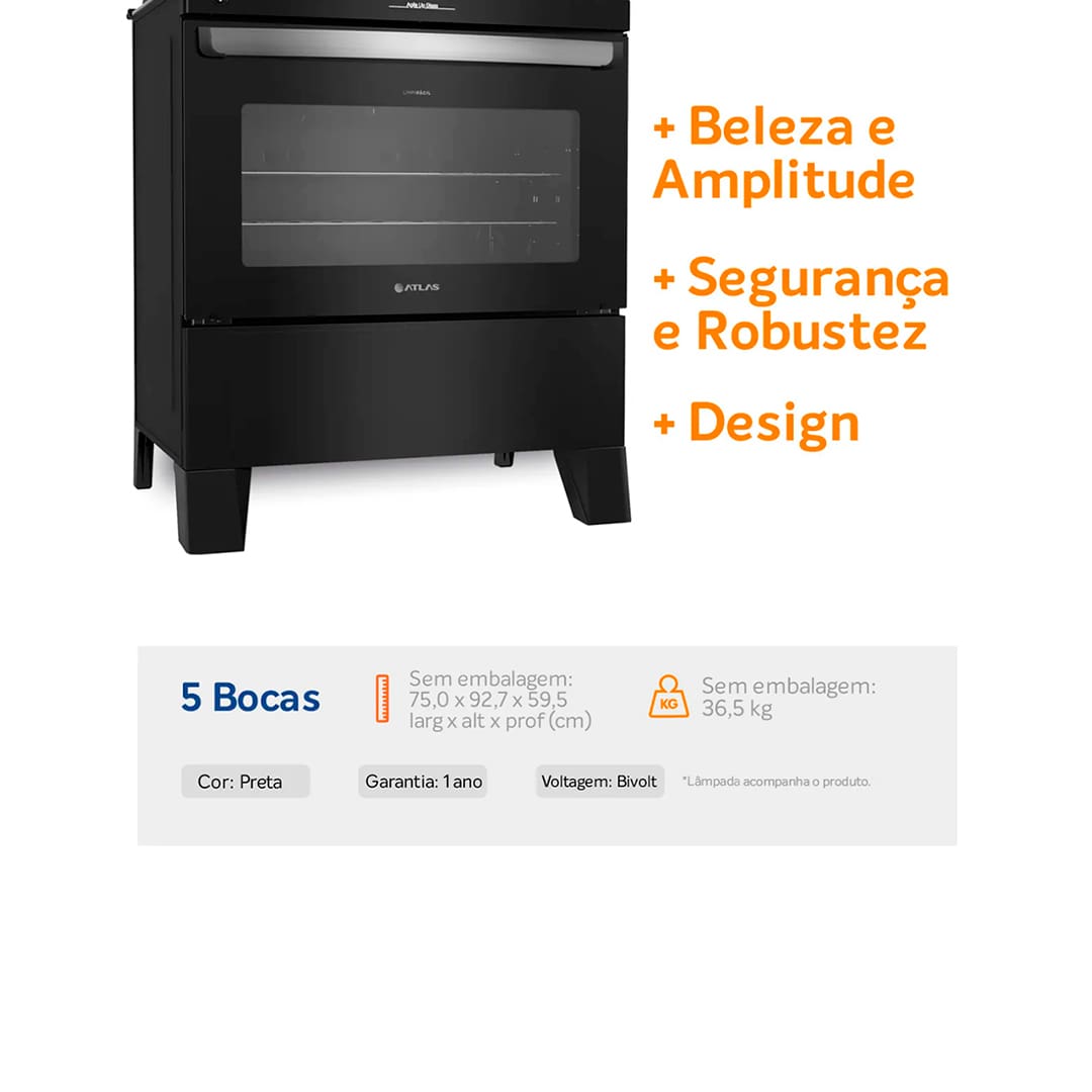 fogao-atlas-5-bocas-agile-up-glass-preto