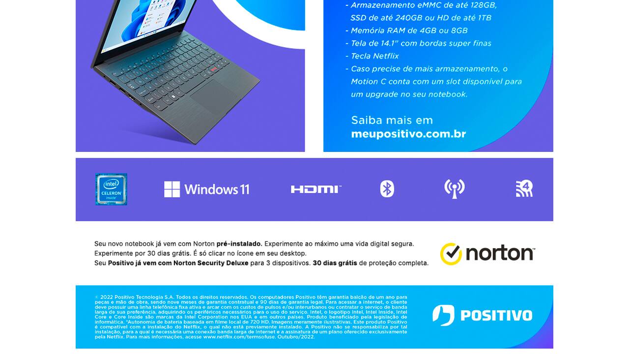 Notebook Positivo Motion C4128g