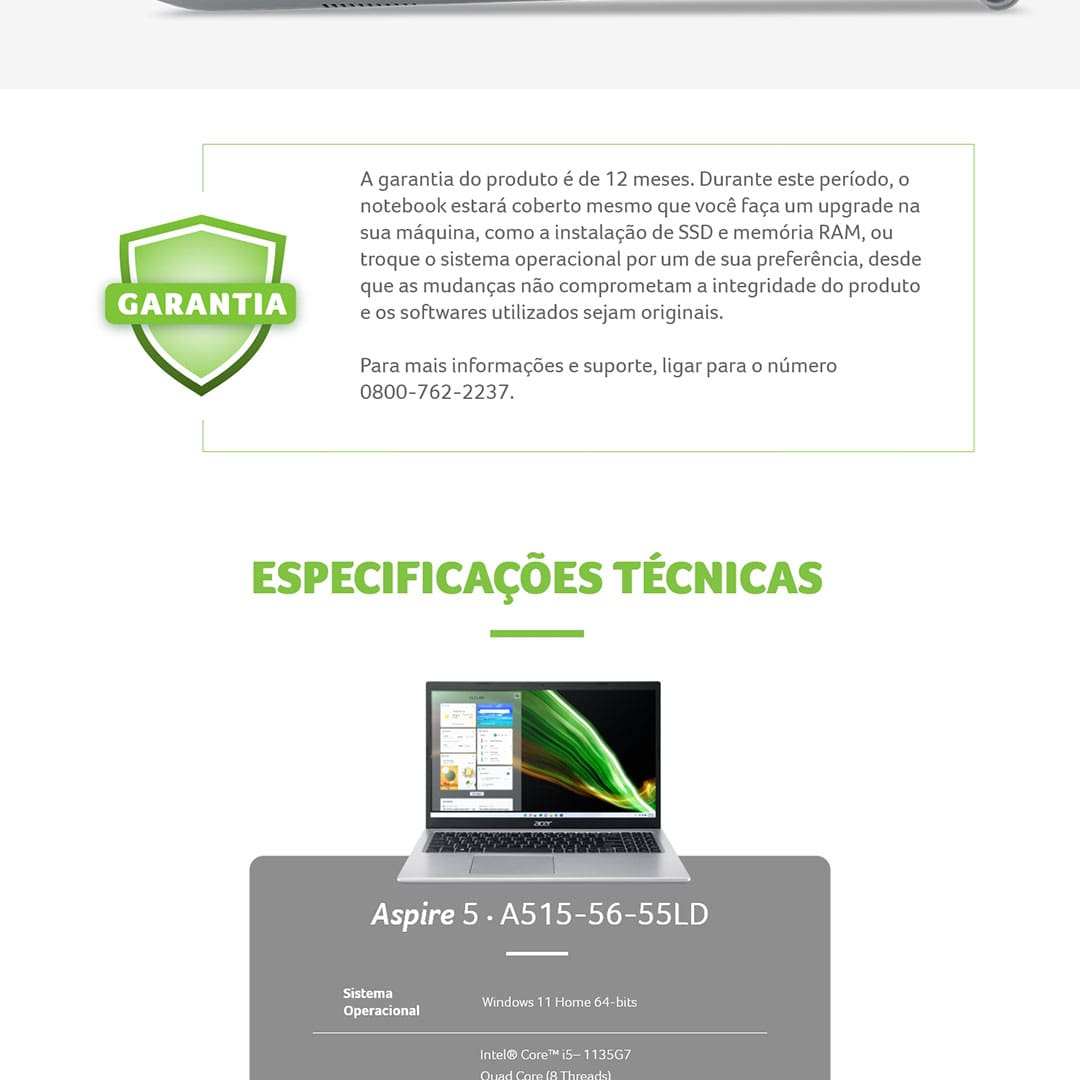 Notebook Acer Aspire 5 A515-56-55LD