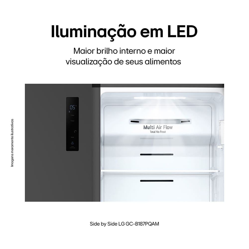 Geladeira LG GC-B187PQA Side by Side 519L Inox Look