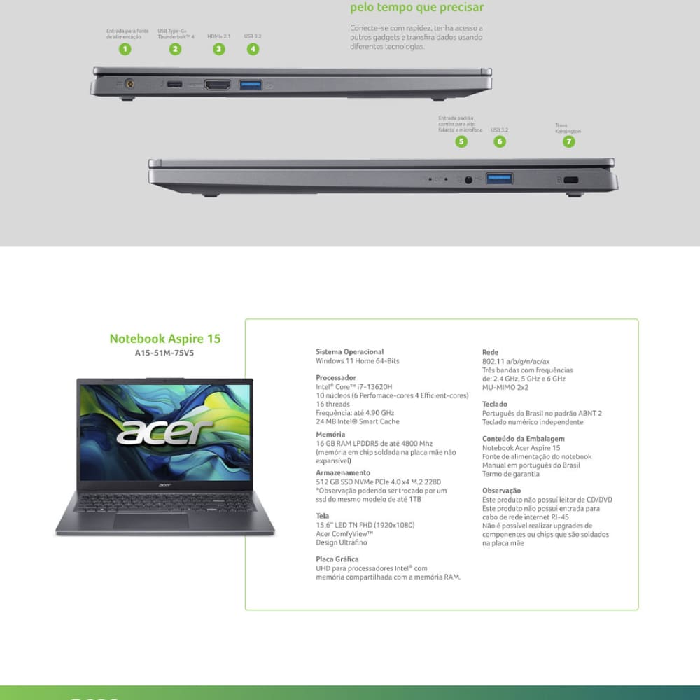 Notebook Acer Aspire 15