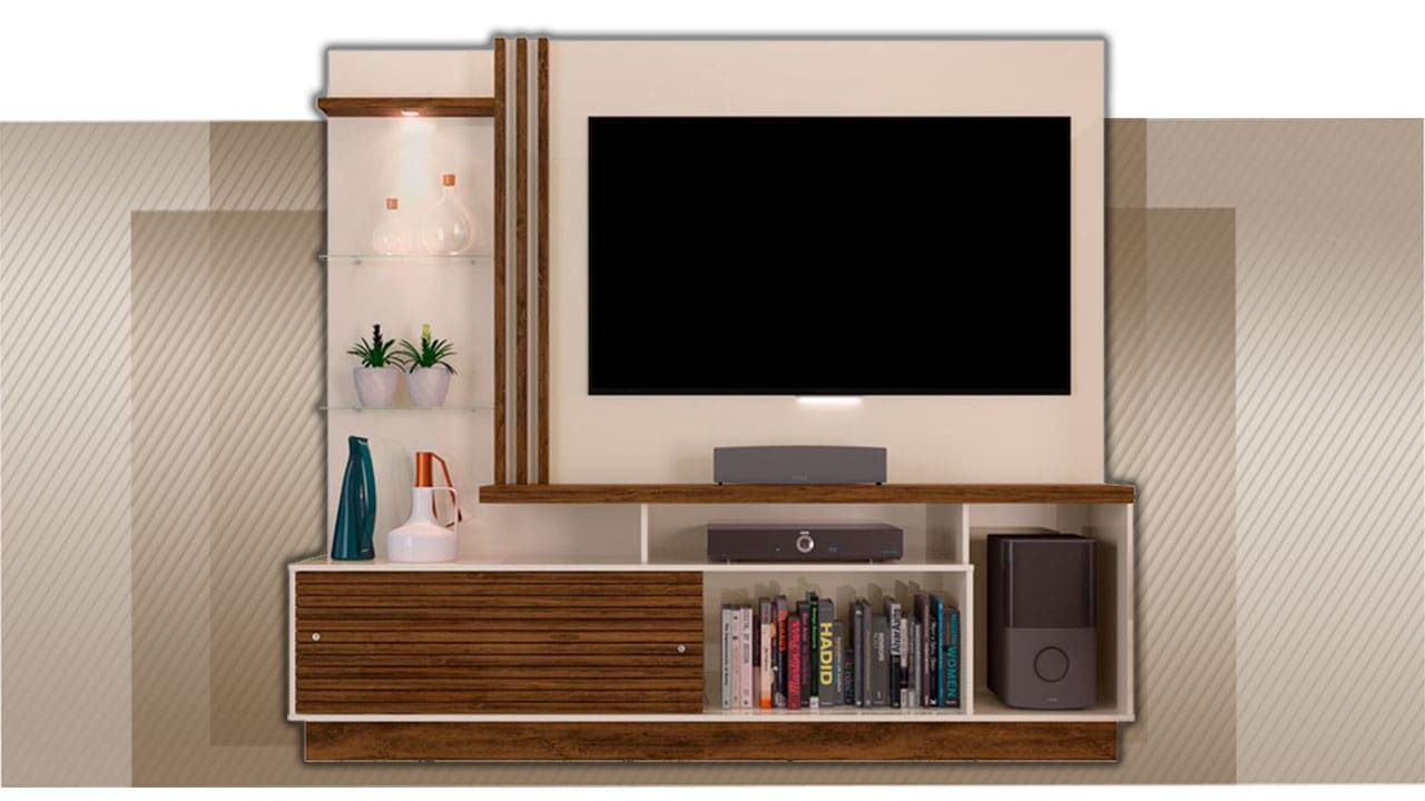 Estante Home Madetec Cross portas deslizantes