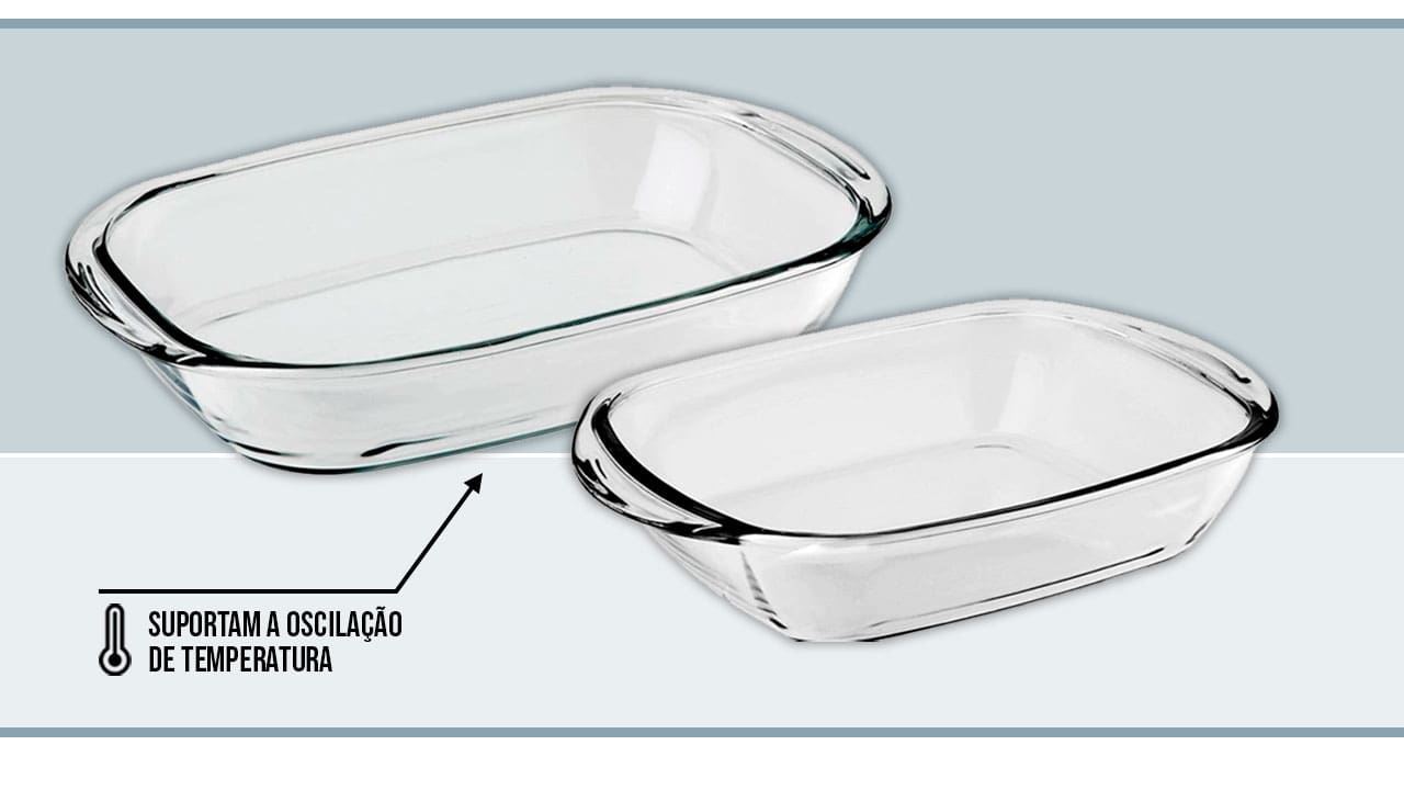 Conjunto Assadeiras Refratárias Retangulares Sempre 