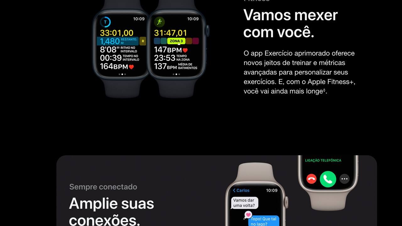 Apple Watch Series 8 GPS CEL 45 mm Prateada Branca