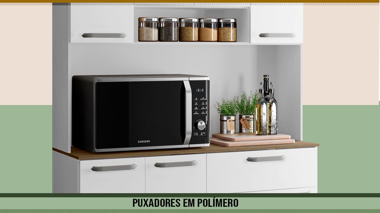 Cozinha Compacta Poliman Nice louças utensílios armário de cozinha micro-ondas 