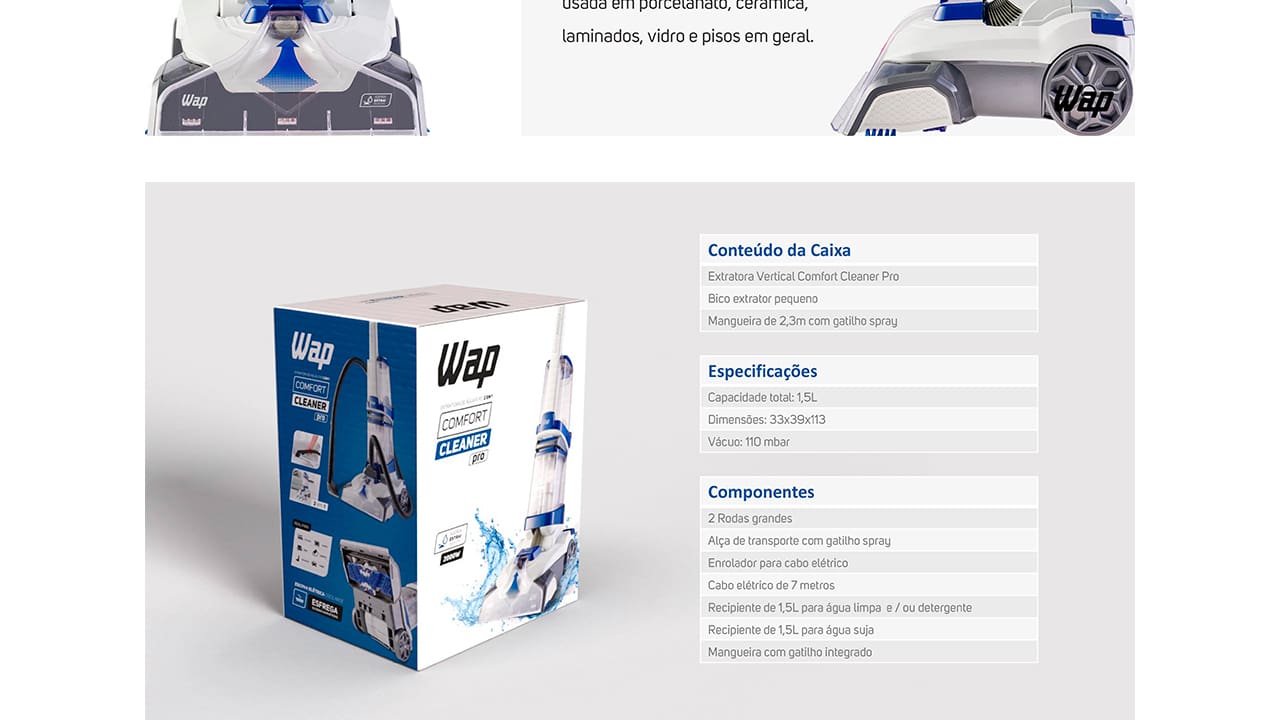 extratora-agua-sujeira-wap-comfort-cleaner-pro-2000w