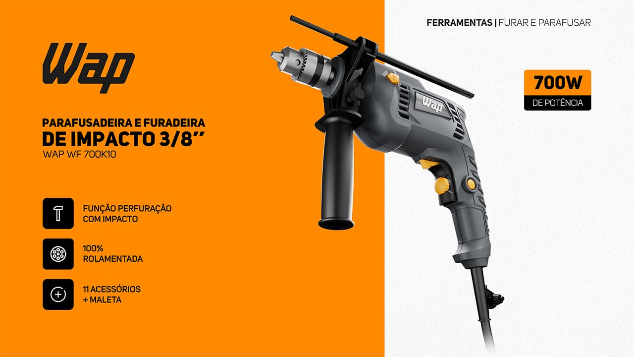 Parafusadeira e Furadeira de Impacto 3/8"