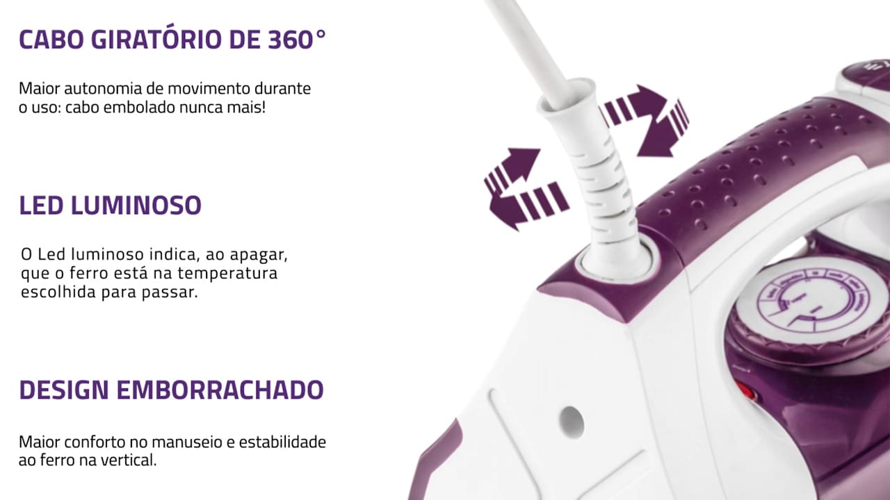 Ferro a Vapor Mondial Ceramic Express F-40. Com o Ferro a Vapor Mondial Ceramic Express F-40, você passa suas roupas com facilidade e sem esforço. Ele possui base com revestimento em cerâmica, que garante um deslizar suave sobre os tecidos, assim, as peças ficam lisinhas e sem vincos rapidamente. O aparelho oferece a eficiência necessária para simplificar o seu dia a dia!