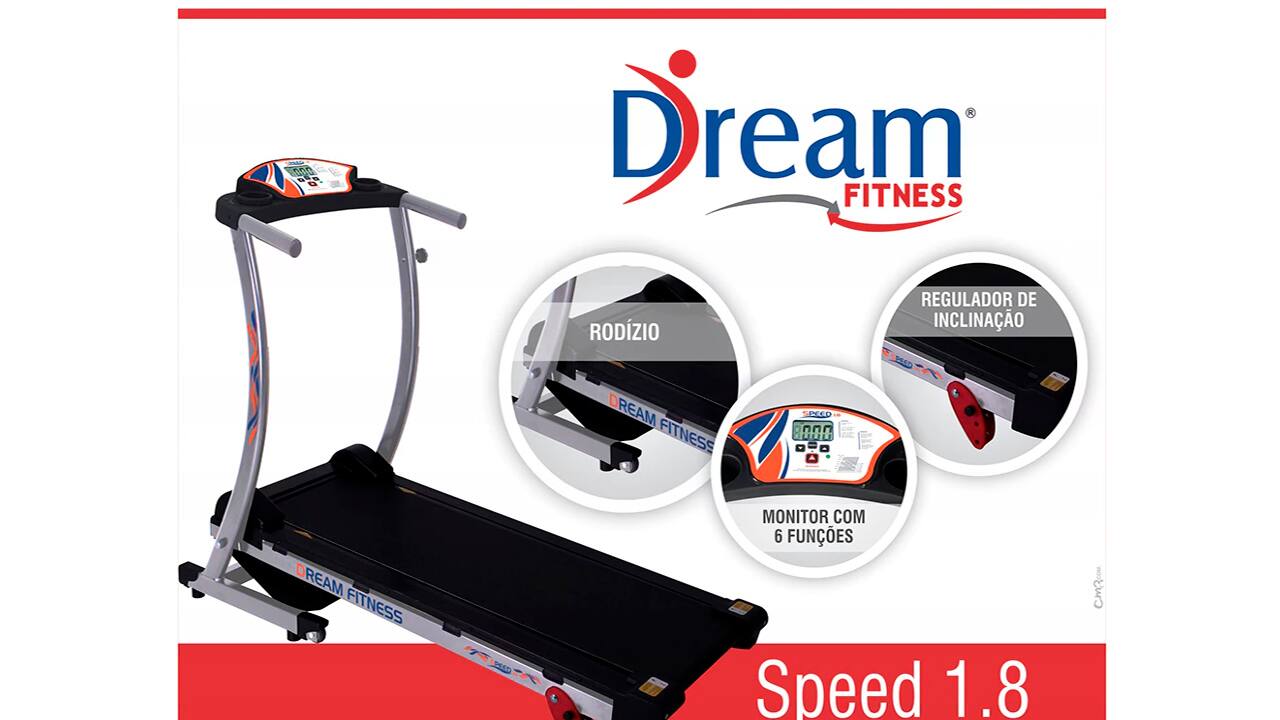 Esteira Ergométrica Dream Fitness Speed 1.8 Prata