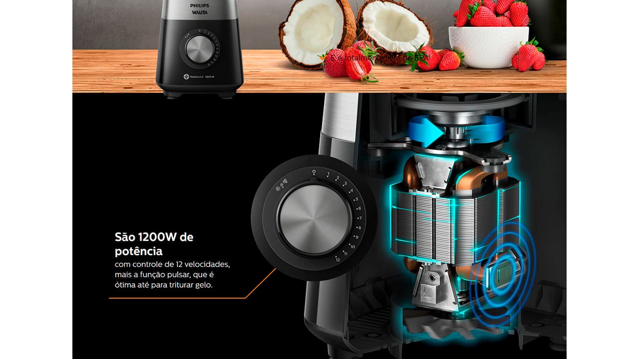 Liquidificador Philips Walita RI2242 Preto 1200W
