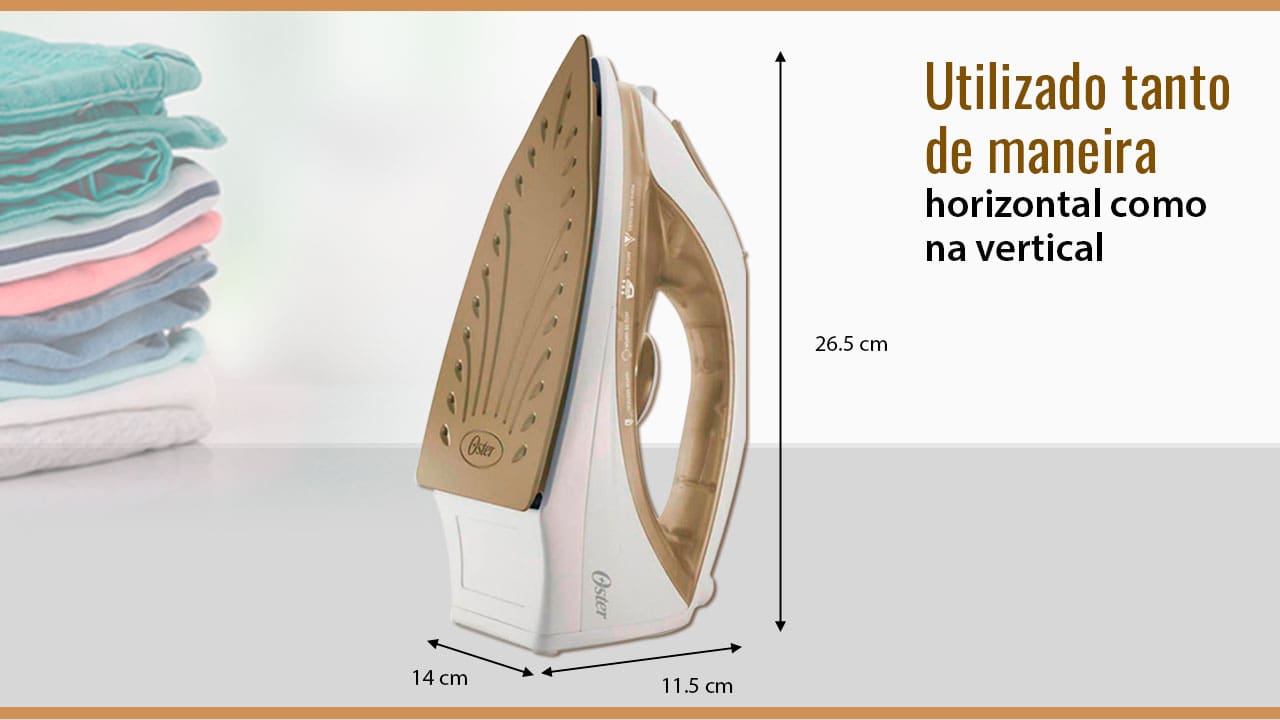 Ferro Vapor Oster 5907 medidas altura largura e comprimento