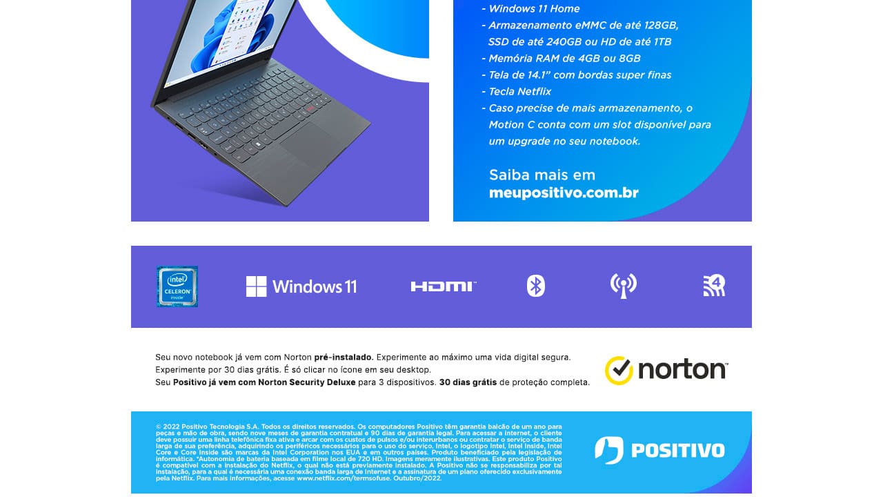 Notebook Positivo MOTION C 14