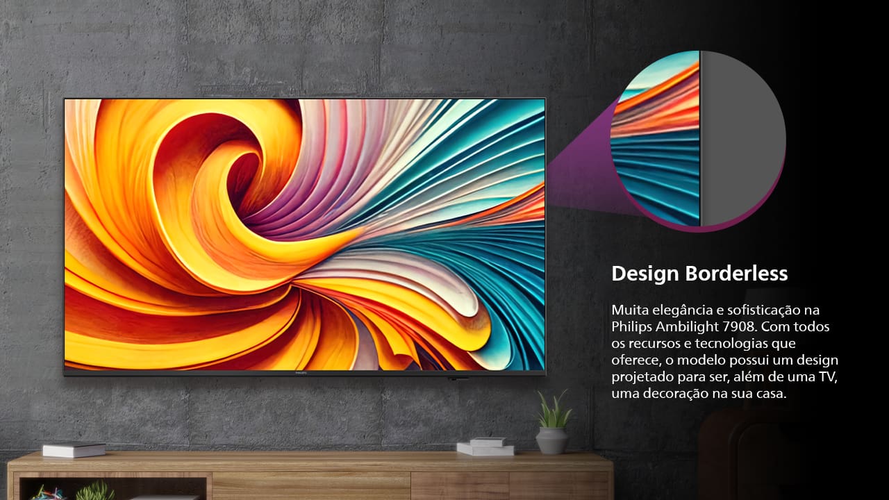 Qualidade de Imagem em 4K com Dolby Vision A Smart TV Philips Ambilight 75" 75PUG7908 com resolução 4K Ultra HD, oferece imagens nítidas e detalhadas. Além disso, com a tecnologia Dolby Vision, você desfruta de cores vibrantes e contraste aprimorado, proporcionando uma imersão completa em cada cena. Seja assistindo a filmes ou jogando, a qualidade de imagem é garantida para elevar sua experiência de entretenimento.