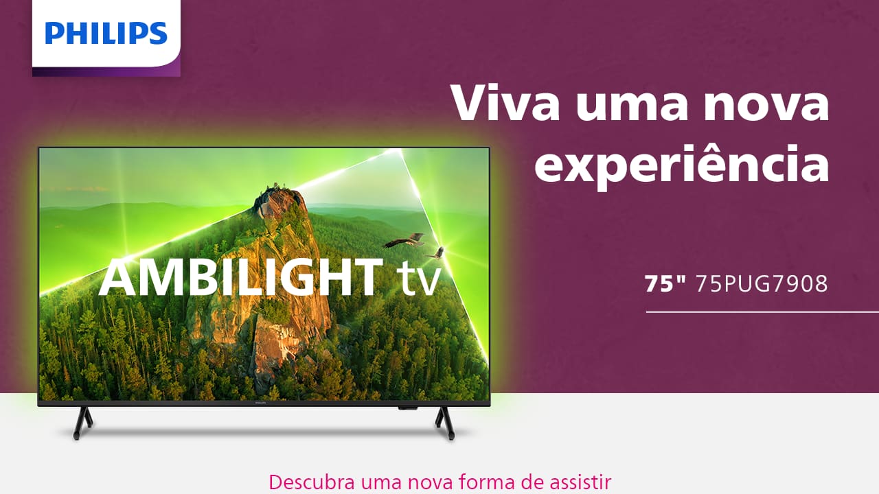 Qualidade de Imagem em 4K com Dolby Vision A Smart TV Philips Ambilight 75" 75PUG7908 com resolução 4K Ultra HD, oferece imagens nítidas e detalhadas. Além disso, com a tecnologia Dolby Vision, você desfruta de cores vibrantes e contraste aprimorado, proporcionando uma imersão completa em cada cena. Seja assistindo a filmes ou jogando, a qualidade de imagem é garantida para elevar sua experiência de entretenimento.