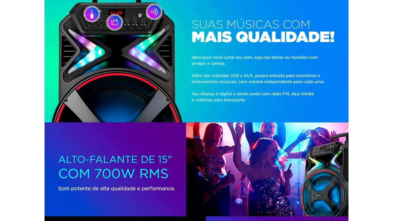Caixa de Som Amplificada Mondial CM-700