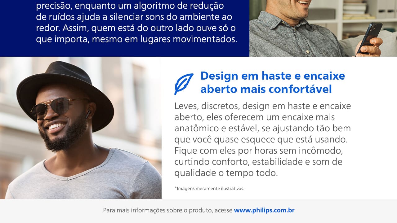 Fone de Ouvido Philips TAT1139BK/00 Bluetooth TWS IPX4 26h de Bateria Preto