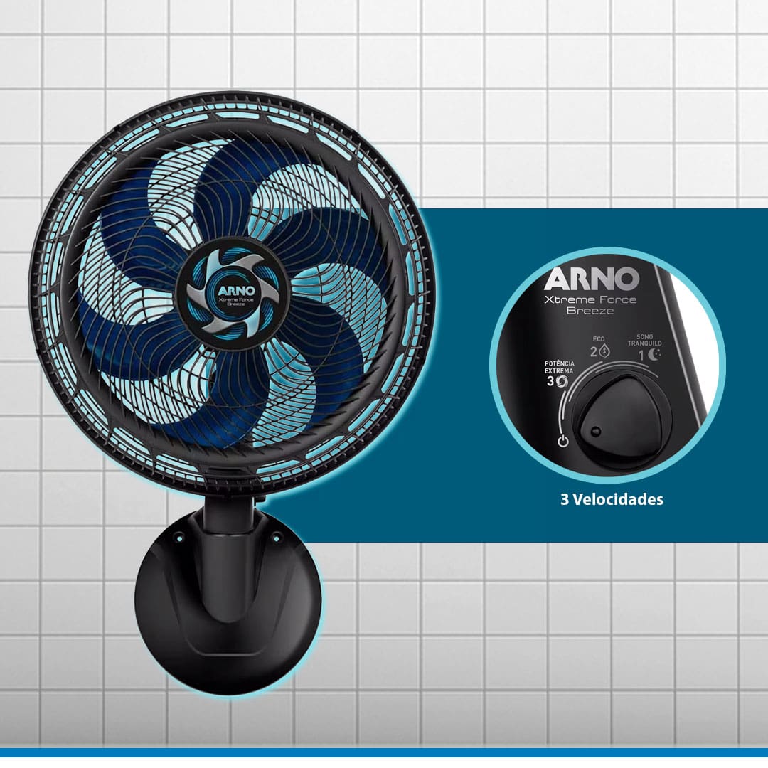 Ventilador Parede Arno Xtreme Force Breeze VP4P velocidades 