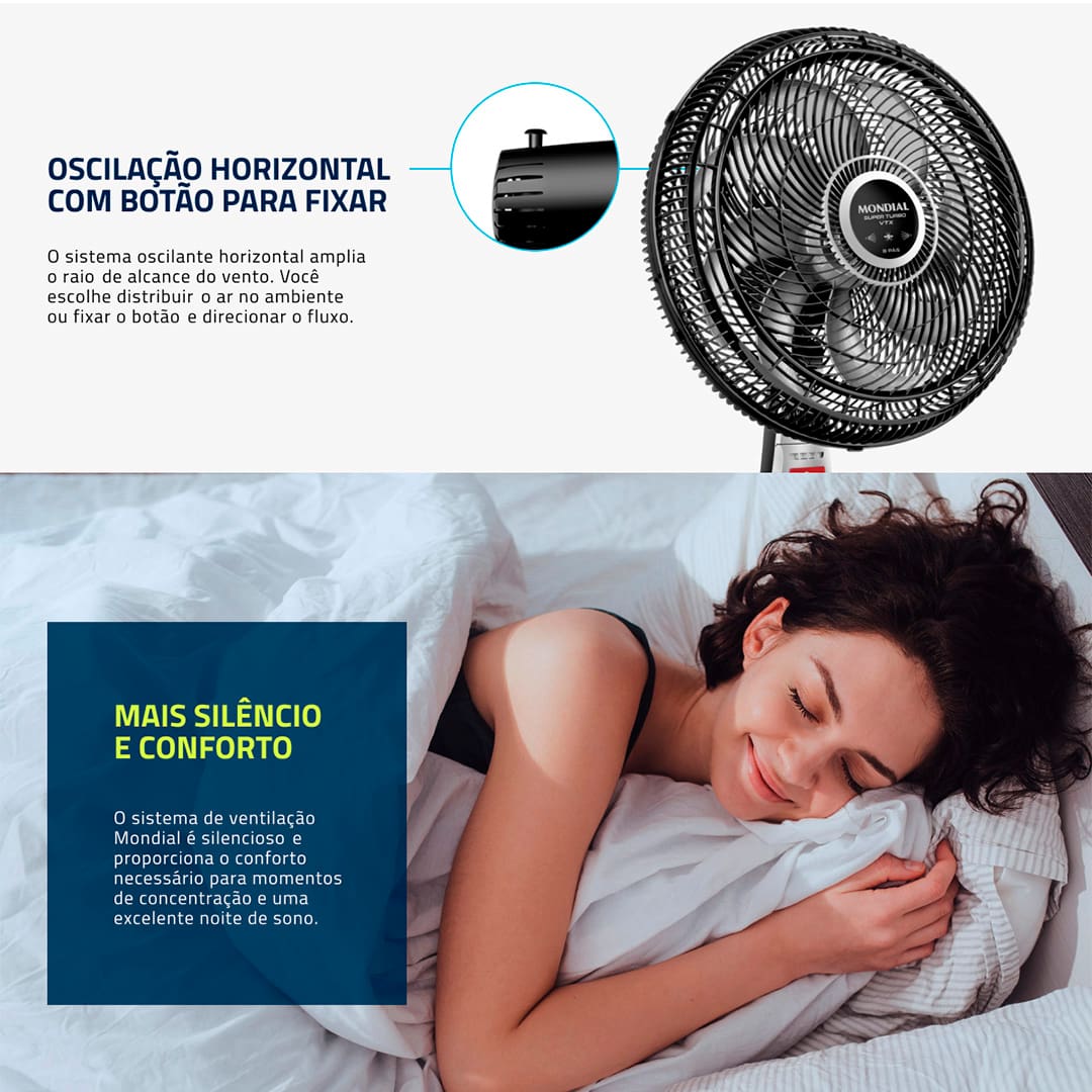 Tenha em casa ou no escritório um ambiente muito mais refrescante e harmonioso! Com o Ventilador de Mesa Mondial VTX-40-8P, o clima estará sempre agradável. Com hélice de 40cm de 8 pás, o equipamento tem inclinação regulável, grade segura e removível para limpeza, e é muito silencioso. Mas o diferencial do ventilador Mondial é a sua função repelente líquido, pois ele é compatível com os refis repelentes atuais do mercado, tornando-se mais eficaz contra os mosquitos transmissores da Dengue, Zika vírus e Chikungunya, entre outros.
