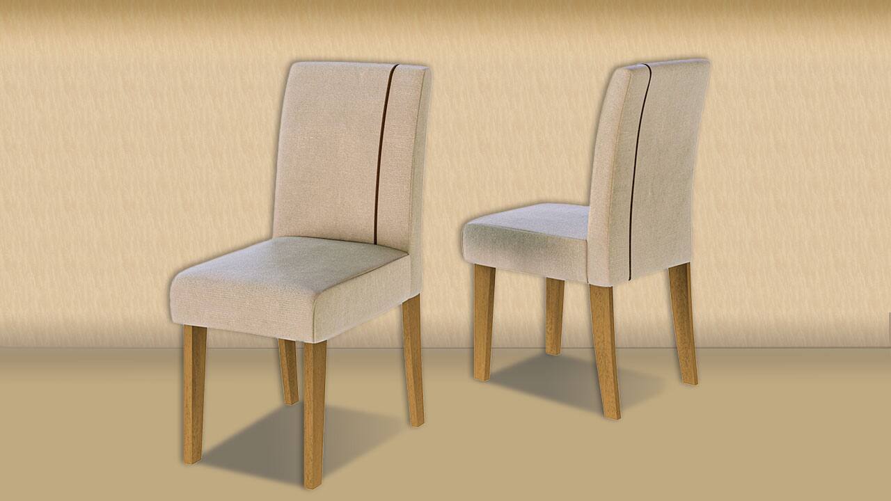 Cadeiras Conjunto Dobuê Áustria Assento Encosto conjunto sala de jantar tampo formato retangular